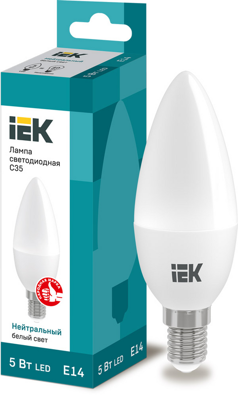 Лампа світлодіодна IEK (4606056442250) 5Вт, E14, 4000K